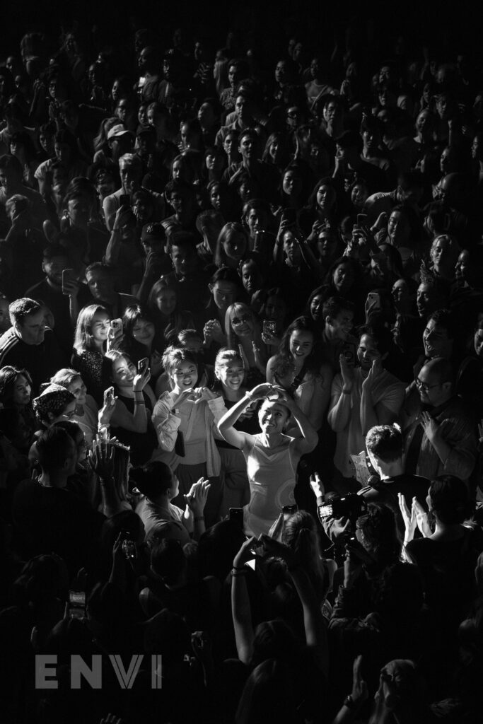 Pop singer-songwriter Griff greets fans amidst the crowd at her headlining show at NYC's Terminal 5