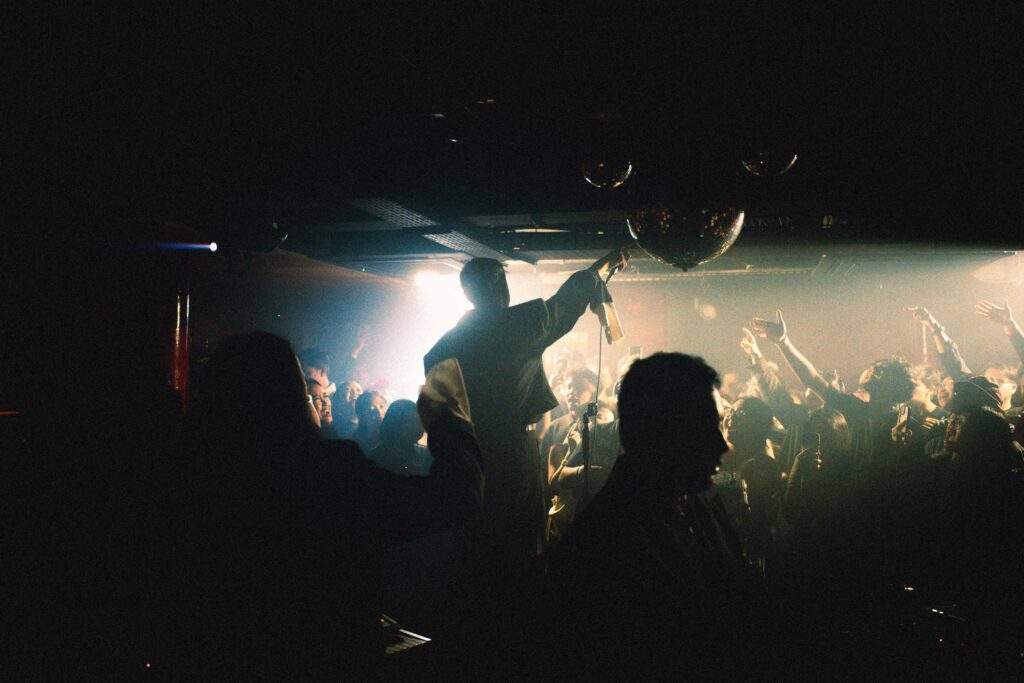 A rear shot of Elephant Kind performing at their listening party.