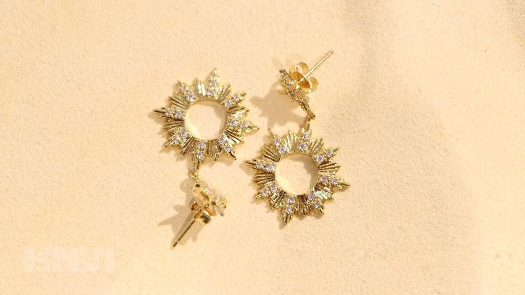 A pair of earrings from Wanderlust +Co.
